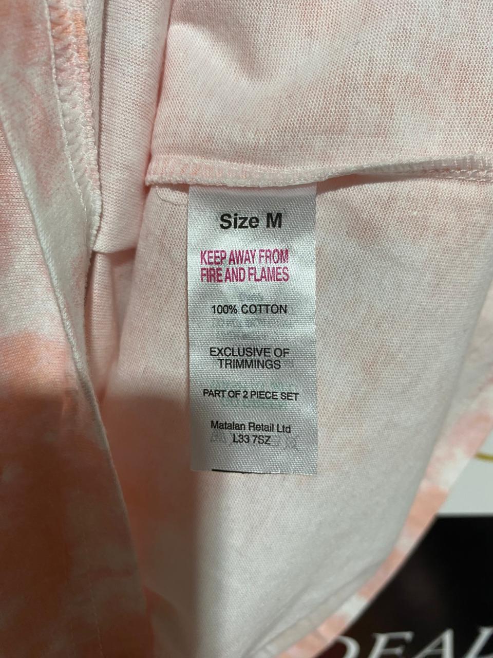 DREAM |M| BUST 21| B8| PREMIUM PEACH AND WHITE TIE-DYE CASUAL COTTON T-SHIRT