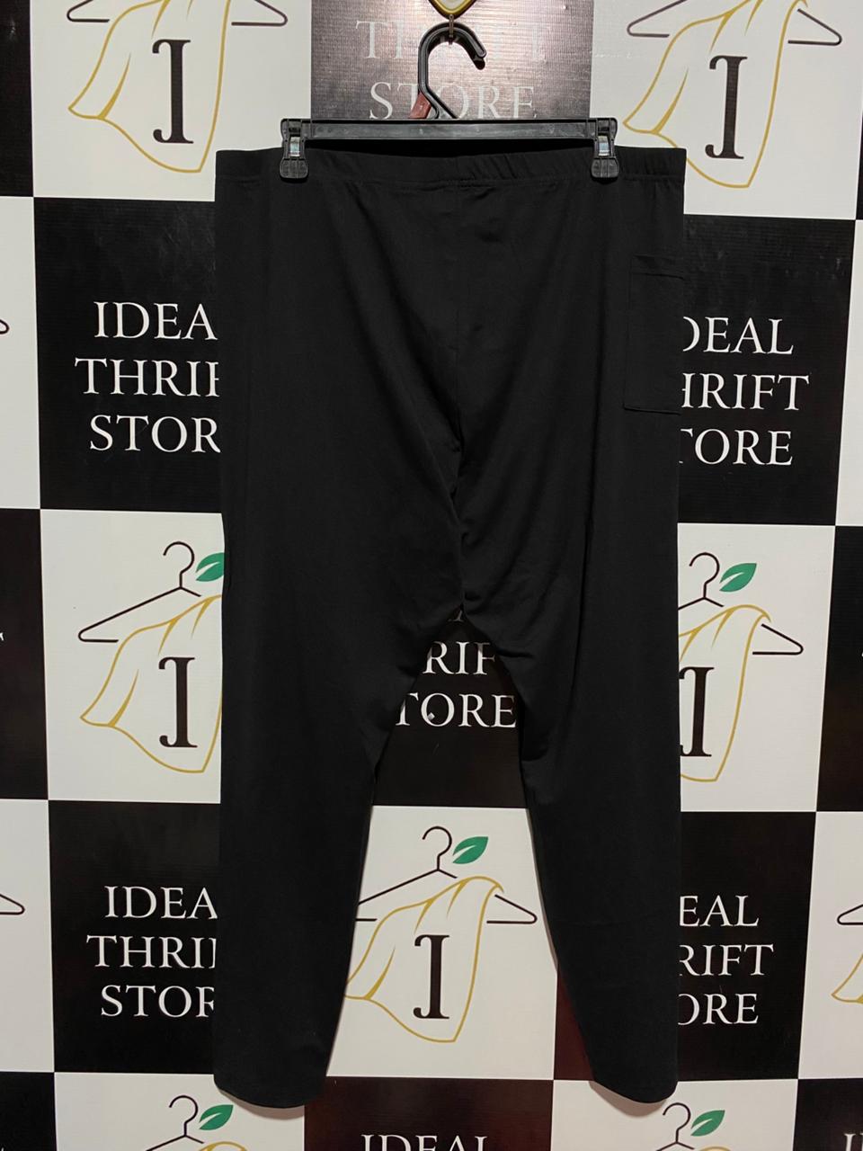 |XL| WAIST 34| B8| PREMIUM HIGH-WAISTED ACTIVEWEAR LEGGINGS WITH SIDE POCKET - JET BLACK