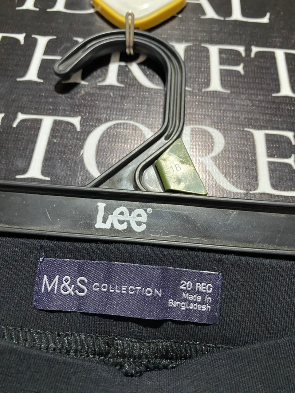 M&S |XXL| WAIST 38| B8| WOMEN'S CLASSIC COTTON RICH LEGGINGS - BLACK