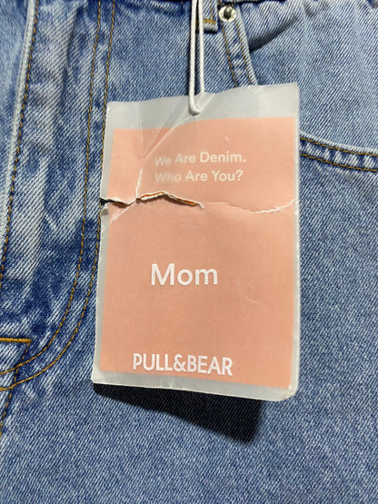 PULL & BEAR |M| WAIST 28| B8| WOMEN'S HIGH-WAISTED MOM FIT DENIM SHORTS - LIGHT WASH