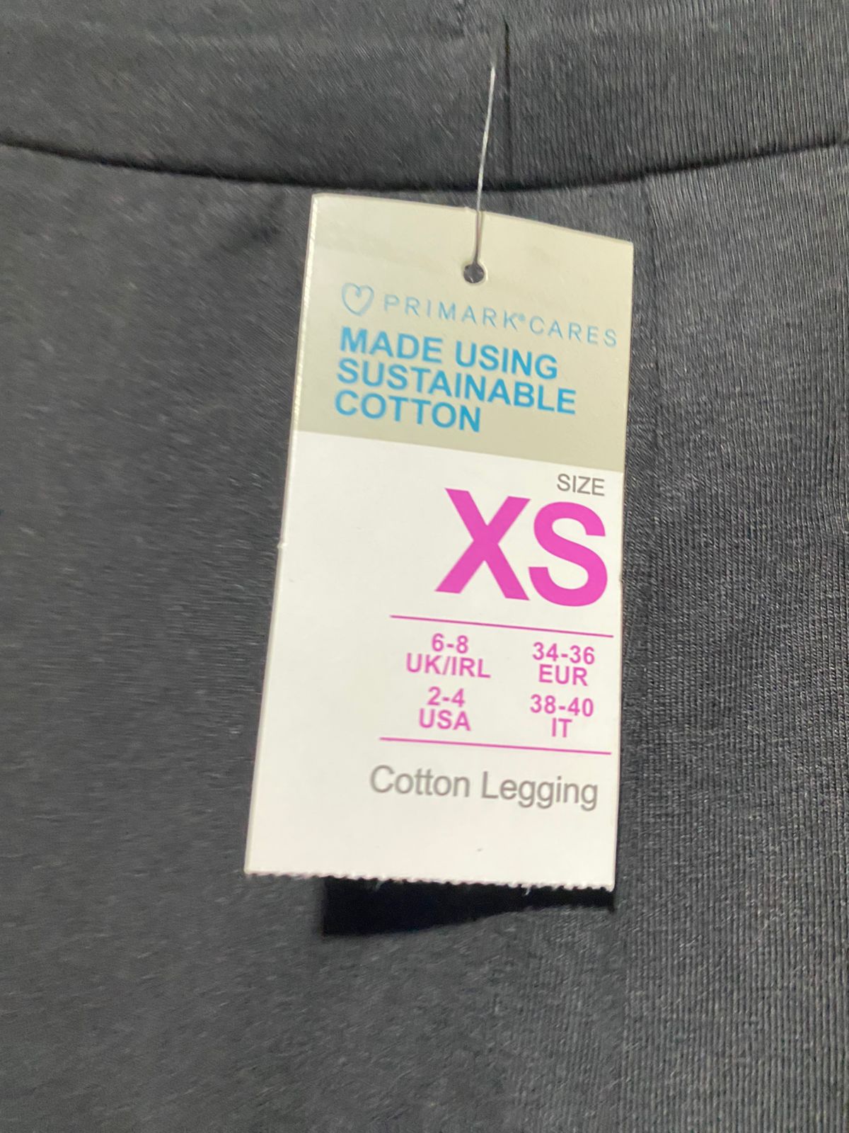 PRIMARK |S| WAIST 26| B8| PREMIUM STRETCH COTTON LEGGINGS - JET BLACK