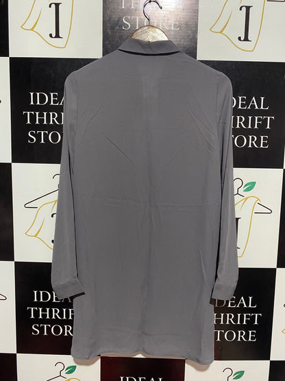 F&F |M| BUST 20| B9| GREY LONG-LINE BUTTON-DOWN COLLARED SHIRT TUNIC