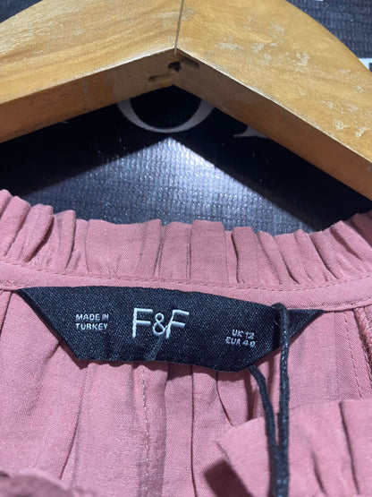 F&F |M| BUST 20| B9| DUSTY ROSE BELL SLEEVE TIE-WAIST TUNIC DRESS