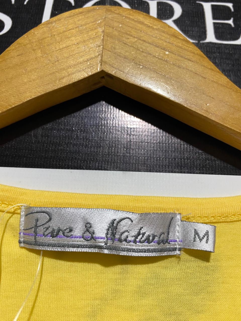 PIRE & NATWAL |M| BUST 19| B9| BRIGHT YELLOW CLASSIC COTTON T-SHIRT