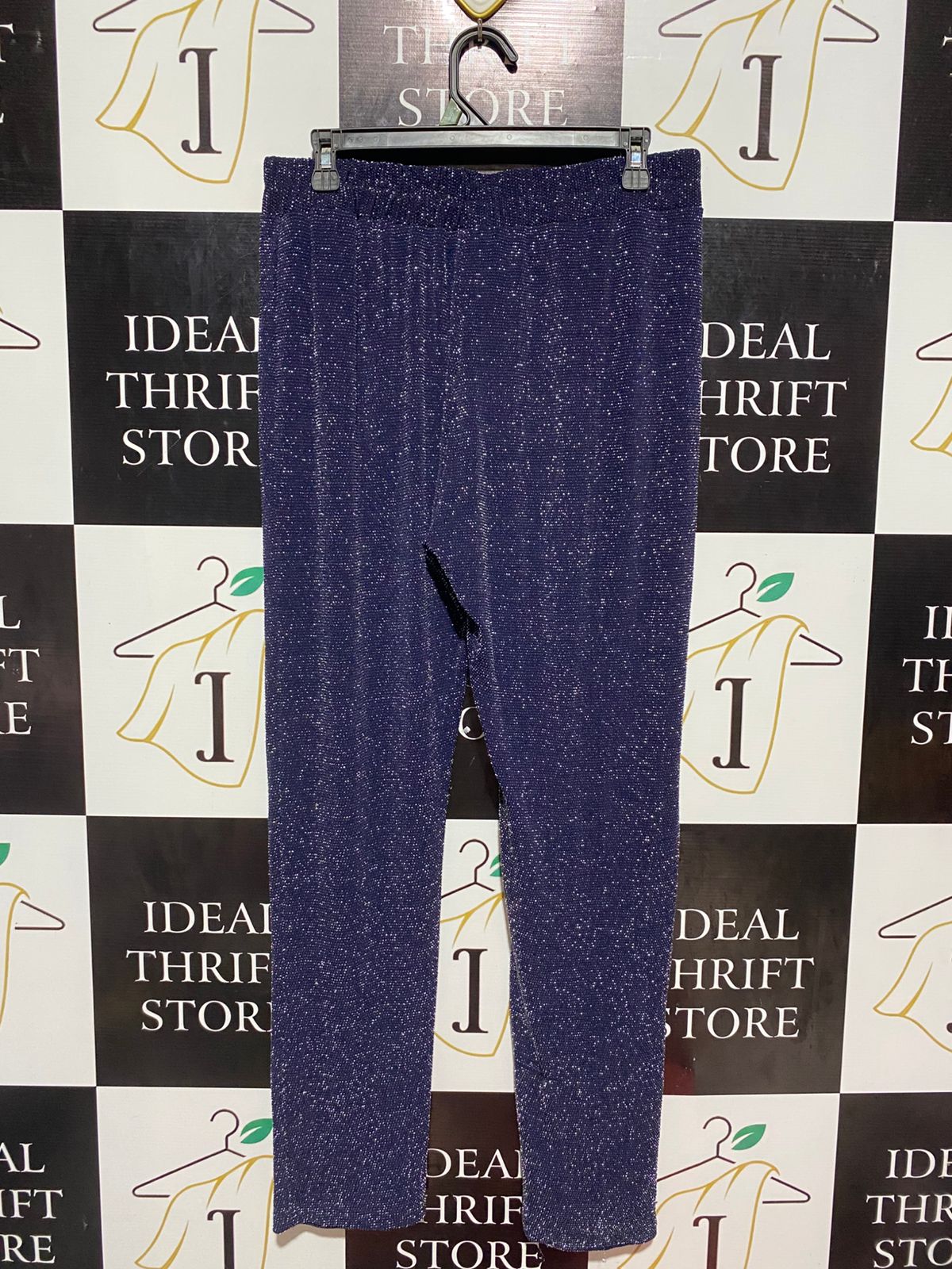 PEACOCHR | L| WAIST 32 | B9| PURPLE SHIMMER GLITTER KNIT TROUSERS