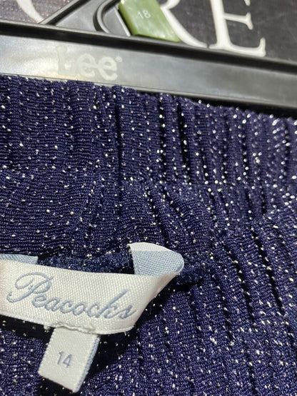 PEACOCHR | L| WAIST 32 | B9| PURPLE SHIMMER GLITTER KNIT TROUSERS