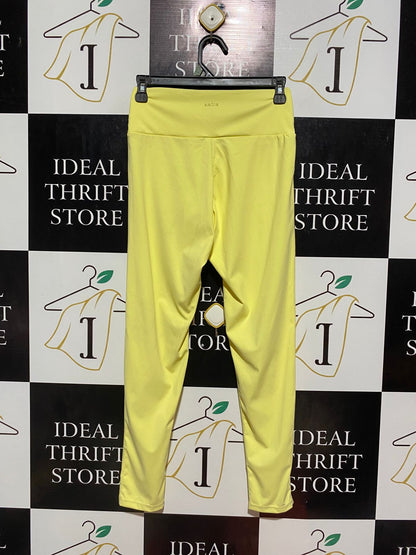 SHEIN |M| WAIST 25| B9| PREMIUM LEMON YELLOW V-FRONT RUCHE YOGA LEGGINGS FOR WOMEN