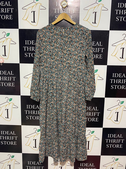 BRAVE SOUL |M| BUST 19| B9| VINTAGE-INSPIRED FLORAL DITSY PRINT MIDI DRESS FOR WOMEN