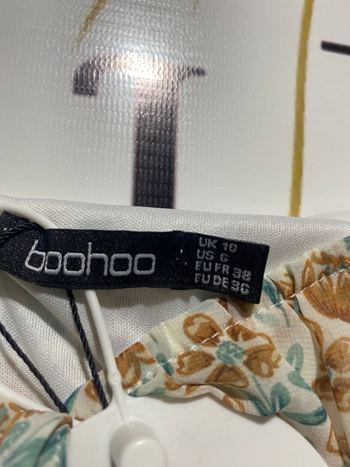 BOOHOO |M| BUST 17| B9| FLORAL MILKMAID STYLE PUFF SLEEVE BLOUSE FOR WOMEN