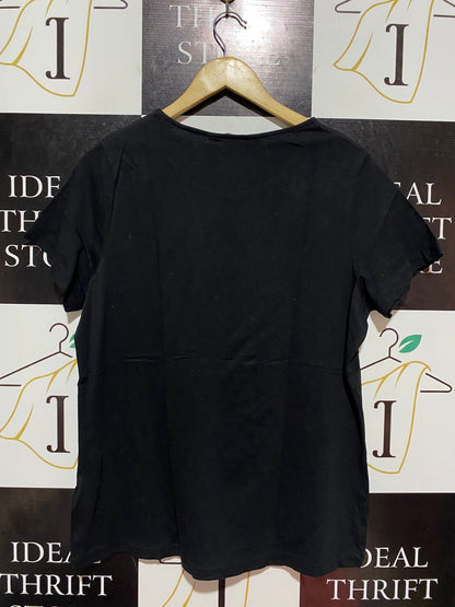 AVON | L| BUST 20| B10| MARKS & SPENCER ESSENTIALS BLACK COTTON CREW NECK T-SHIRT