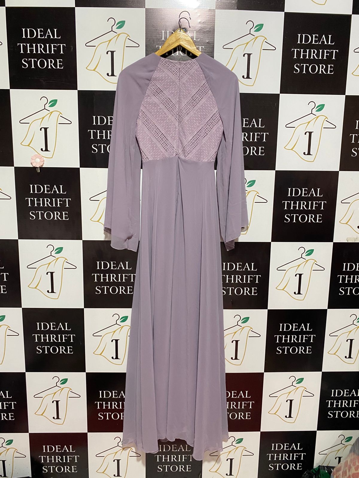 MWEDDING | S| BUST 15| B10| EVER NEW MAUVE LACE DETAIL MAXI DRESS