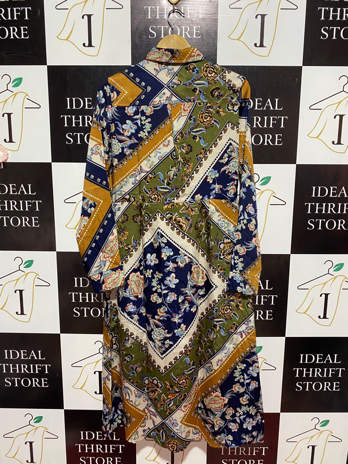 MELA LONDON | L| BUST 21| B10| COLLECTION BORDER PRINT SHIRT DRESS FOR WOMEN