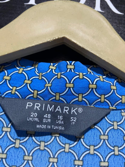 PRIMARK |L| BUST 23| B10| Blue Geometric Print Long Sleeve Dress