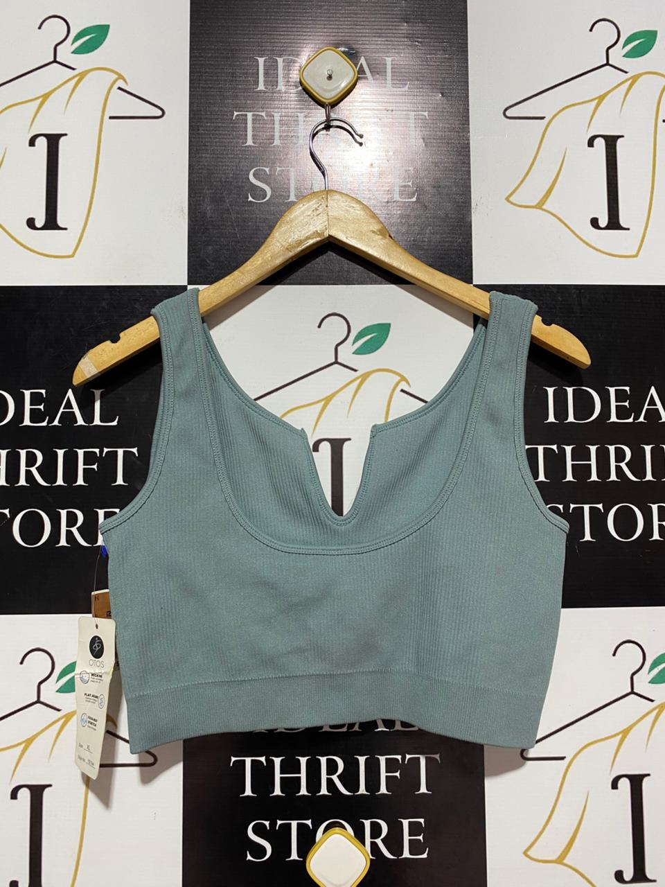 OTOS ACTIVE |M| BUST 16| B10| ALIGN V-NECK RIBBED CROPPED TANK TOP