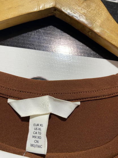 H&M |XL| BUST 21| B10| RUST BROWN DRAPED TEE
