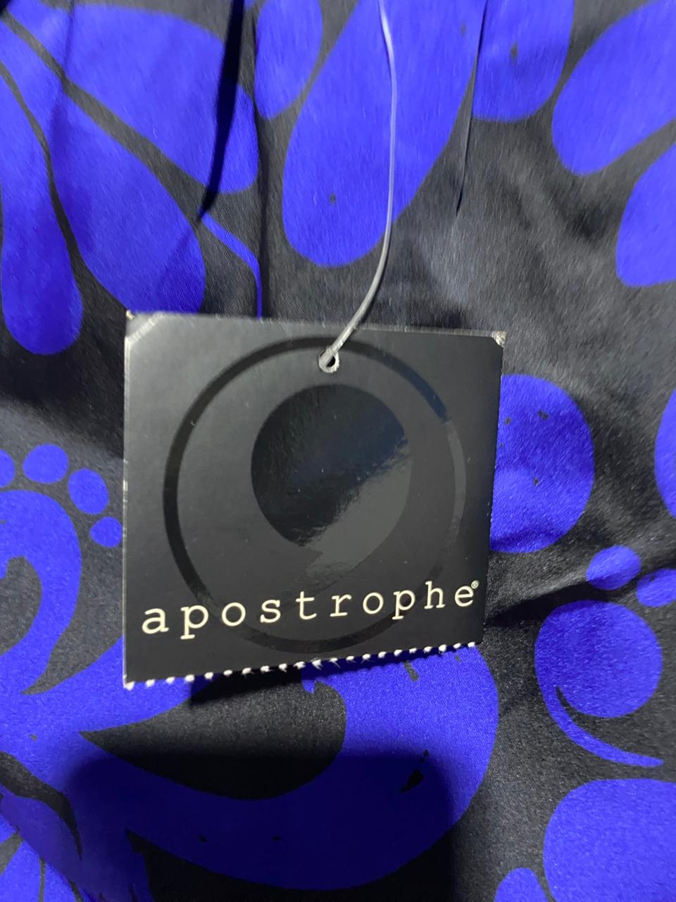 APSOTROPHE |M| BUST 16| B9| ROYAL BLUE & BLACK FLORAL SATIN CAMISOLE