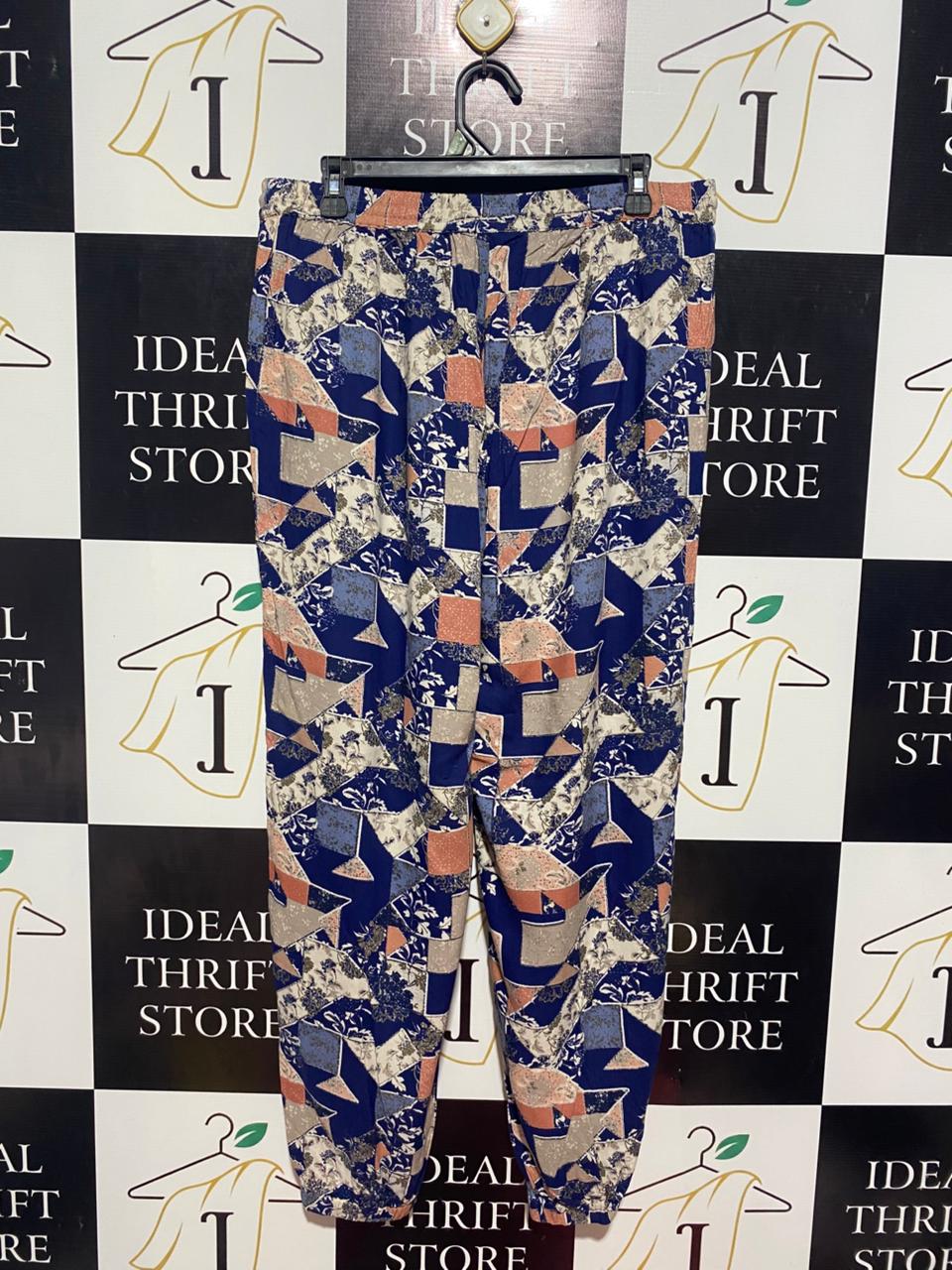 TU WOMAN |XL| WAIST 34| B9| VIBRANT GEOMETRIC PRINT JOGGER TROUSERS