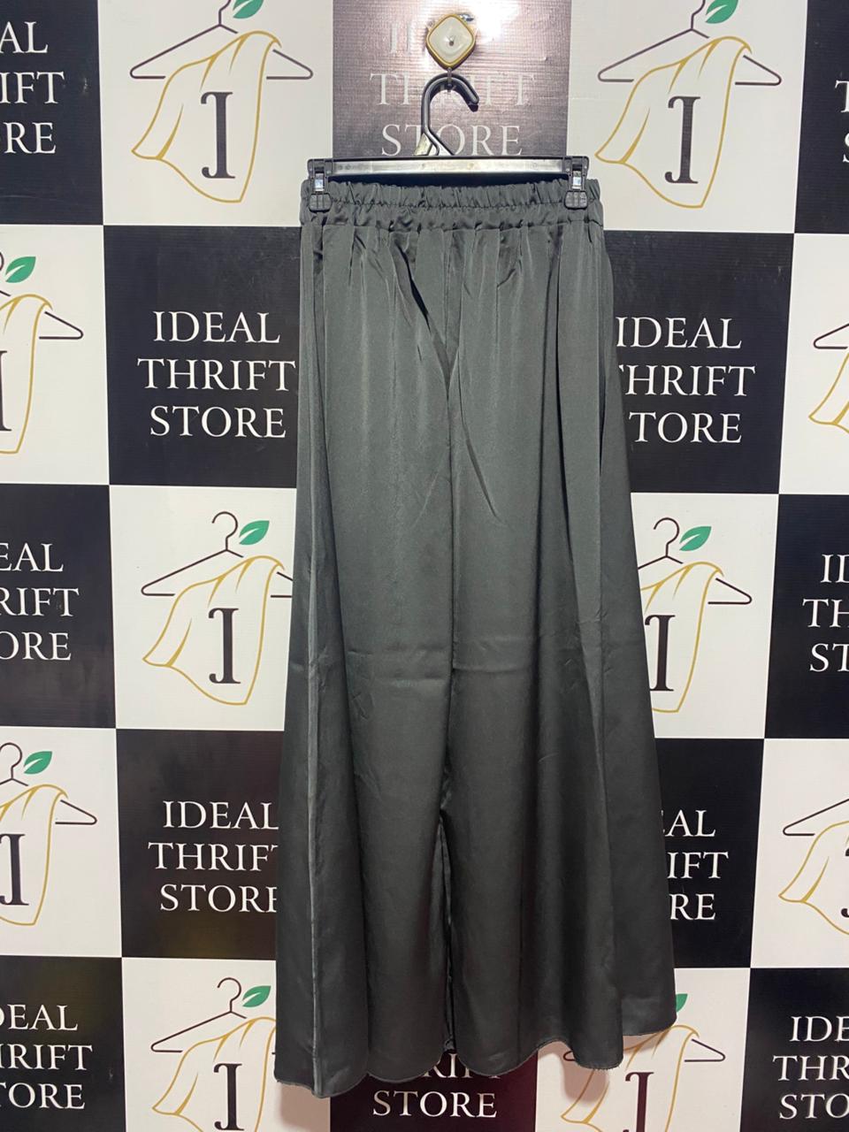 |M| WAIST 26| B9| LUXE SATIN CHARCOAL GREY MAXI SKIRT