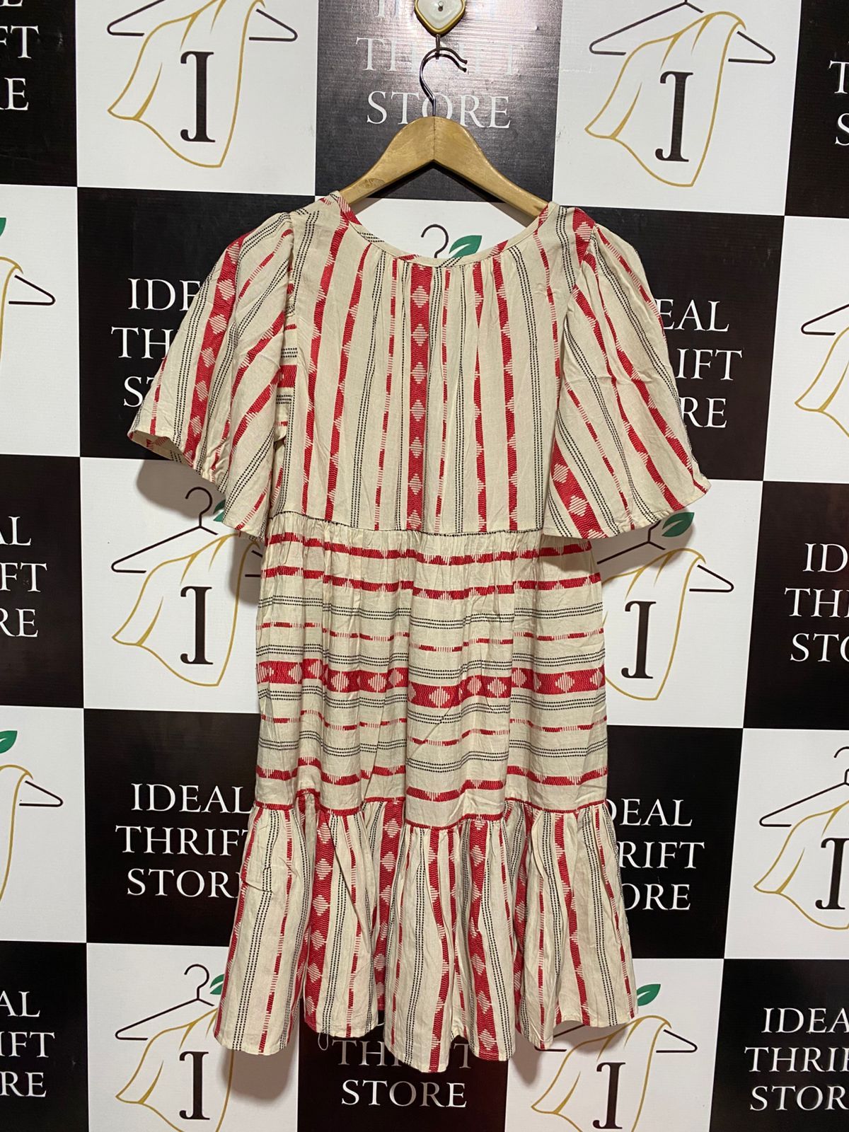 GEORGE |M| BUST 18| B9| BOHEMIAN TRIBAL PRINT TIERED MINI DRESS