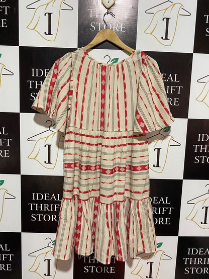 GEORGE |M| BUST 18| B9| BOHEMIAN TRIBAL PRINT TIERED MINI DRESS