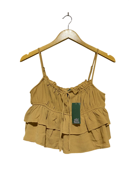 WILD FABLE |S| BUST 15| B10| WOMEN'S RUFFLED TIERED CAMI TOP MUSTARD YELLOW