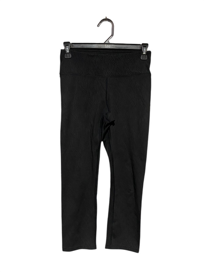 ROCK WEAR |S| WAIST 26| B10| WOMEN'S PREMIUM BLACK TEXTURED CROPPED PERFORMANCE LEGGINGS