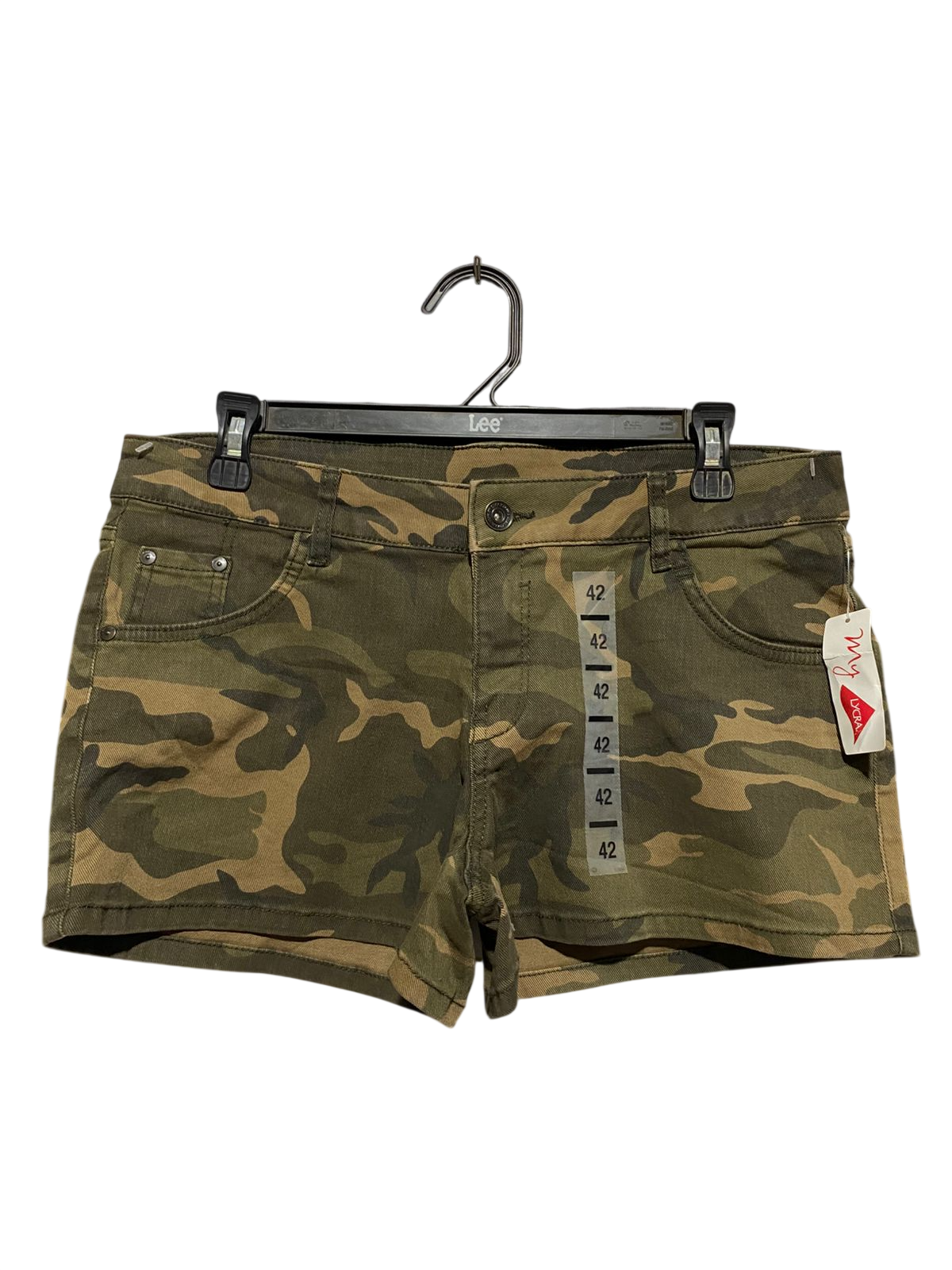 CKH |XL| WAIST 34| B10| WOMEN'S CAMOUFLAGE PRINT DENIM SHORTS