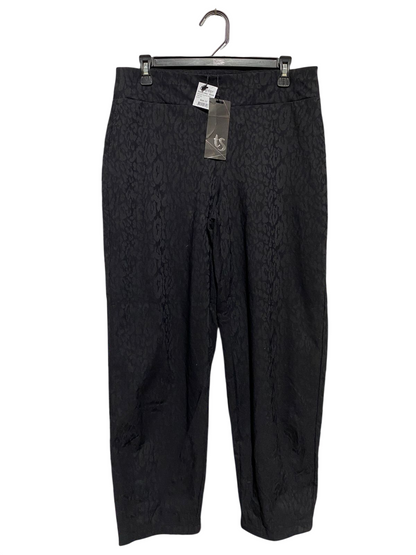 TS |L| WAIST 32| B10| WOMEN'S BLACK TEXTURED ANIMAL PRINT TROUSERS