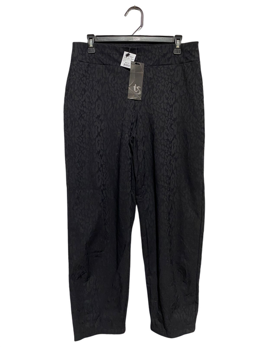 TS |L| WAIST 32| B10| WOMEN'S BLACK TEXTURED ANIMAL PRINT TROUSERS