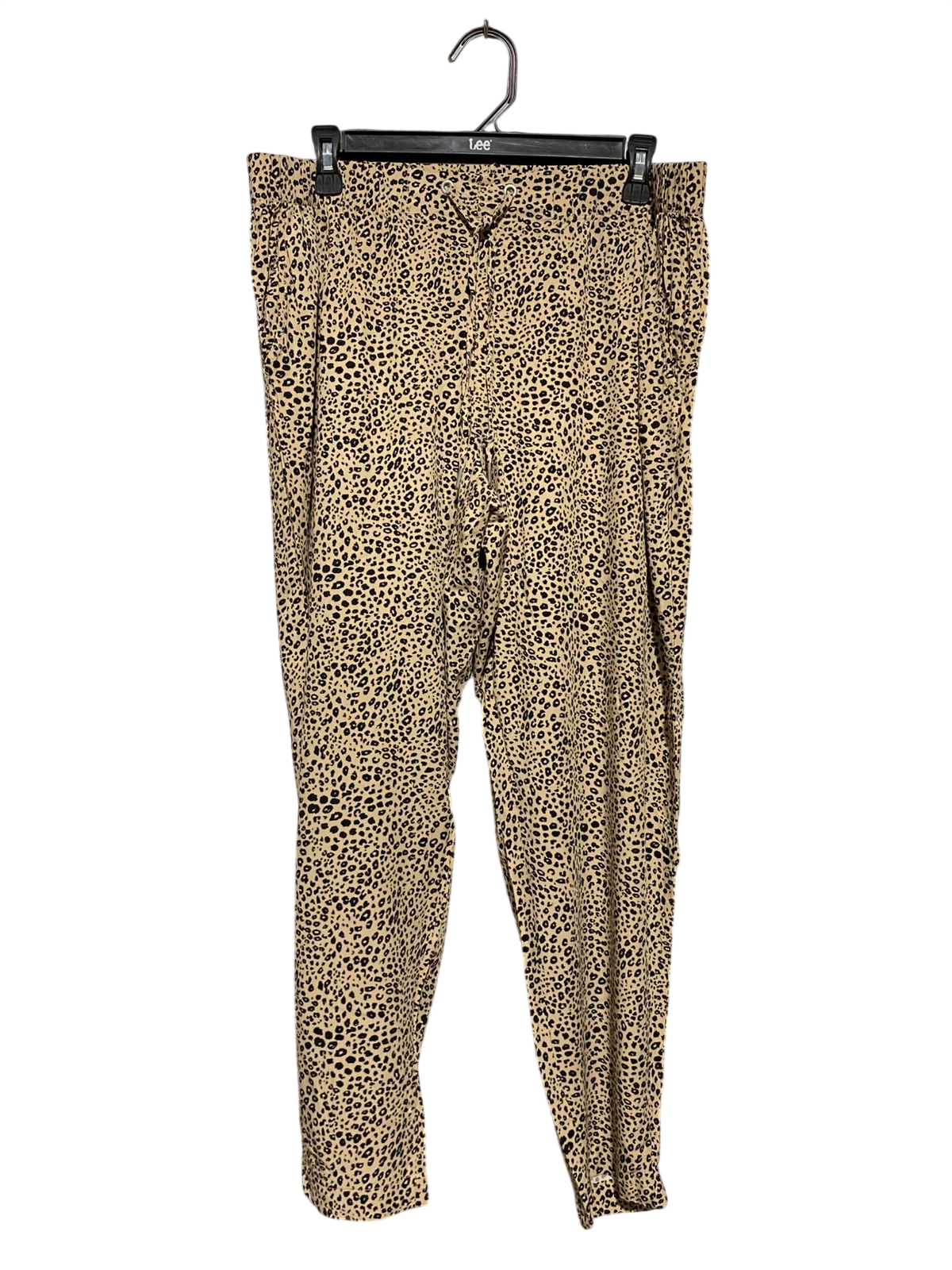 WOMAN |XL| WAIST 34| B10| WOMEN'S LEOPARD PRINT DRAWSTRING LOUNGE PANTS