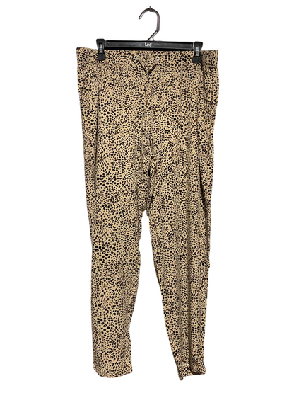 WOMAN |XL| WAIST 34| B10| WOMEN'S LEOPARD PRINT DRAWSTRING LOUNGE PANTS