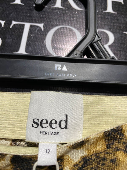 SEED |XL| WAIST 34| B10| HERITAGE LEOPARD PRINT MIDI SKIRT