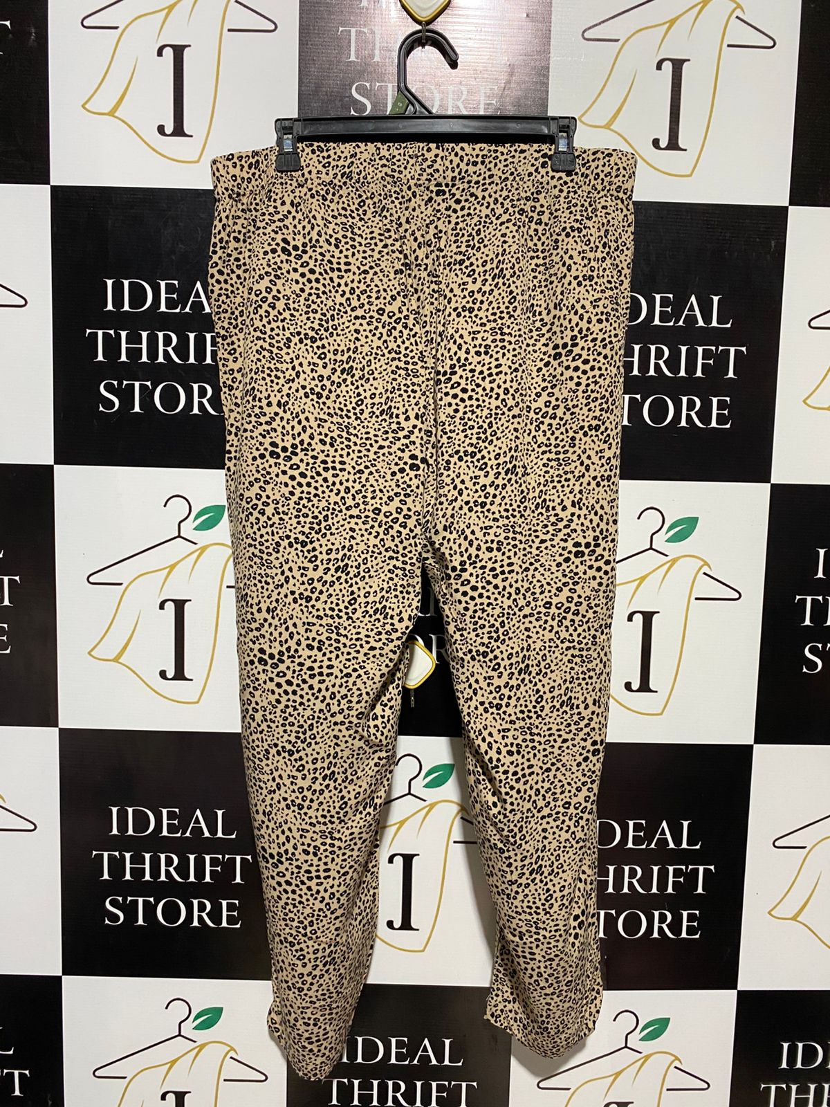 WOMAN |XL| WAIST 34| B10| WOMEN'S LEOPARD PRINT DRAWSTRING LOUNGE PANTS