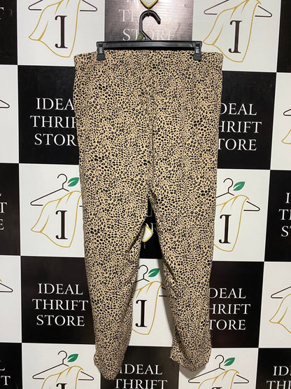 WOMAN |XL| WAIST 34| B10| WOMEN'S LEOPARD PRINT DRAWSTRING LOUNGE PANTS