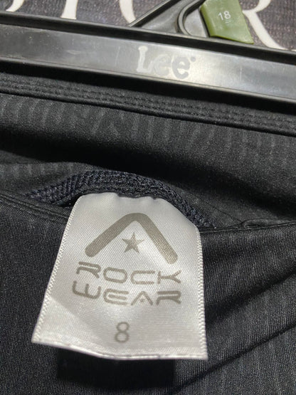 ROCK WEAR |S| WAIST 26| B10| WOMEN'S PREMIUM BLACK TEXTURED CROPPED PERFORMANCE LEGGINGS