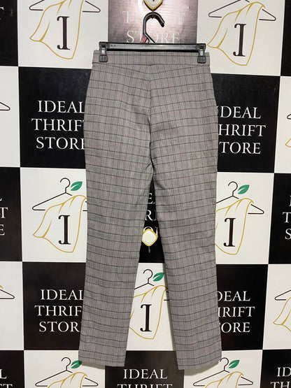 PREVIEW |S| WAIST 26| B10| WOMEN'S GREY CHECKERED SLIM FIT TROUSERS