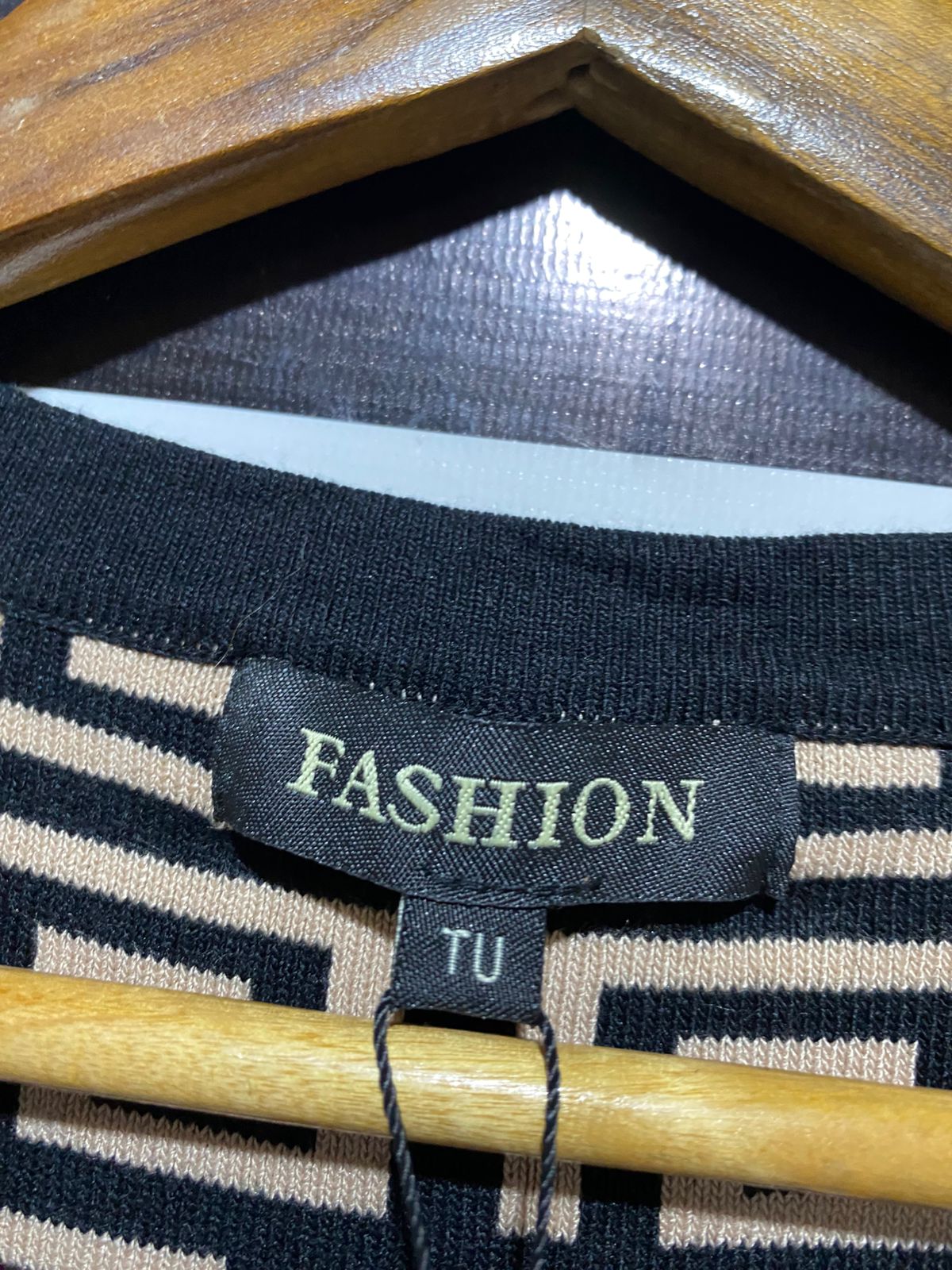 TU FASHION |S| BUST 13| B10| WOMEN'S GEOMETRIC PRINT HENLEY KNIT BODYCON DRESS