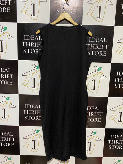 BOOHOO |XL| BUST 21| B10| WOMEN'S SLEEVELESS SQUARE NECK MIDI DRESS BLACK