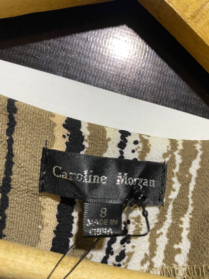 CAROLINE MORGAN |M| BUST 18| B10| WOMEN'S STRIPED V-NECK LONG SLEEVE JUMPSUIT
