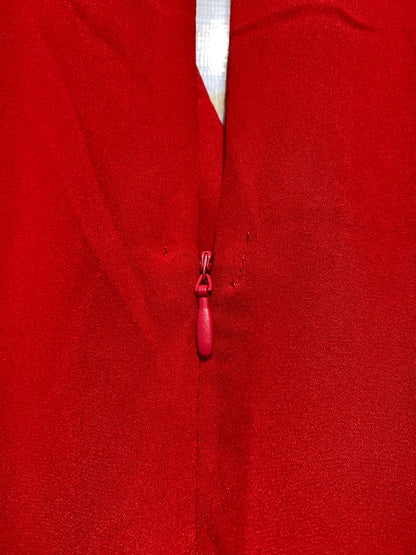 |M| BUST 17| B10| WOMEN’S ELEGANT VIBRANT RED V-NECK MAXI DRESS WITH WAIST TIE