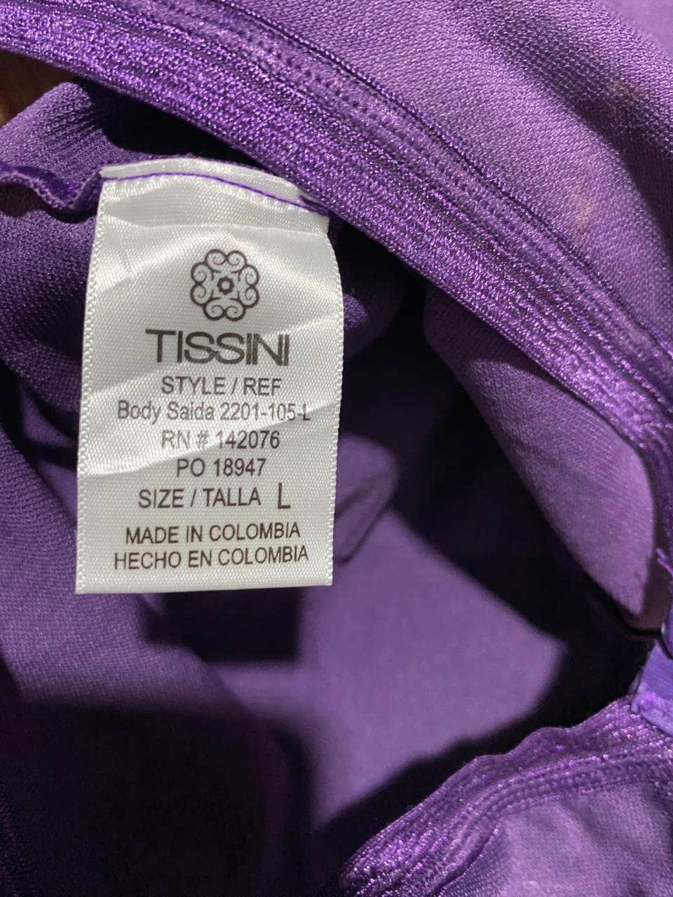 TISSINI |L| BUST 13| B10| WOMEN'S DEEP PURPLE LACE LONG SLEEVE BODYSUIT