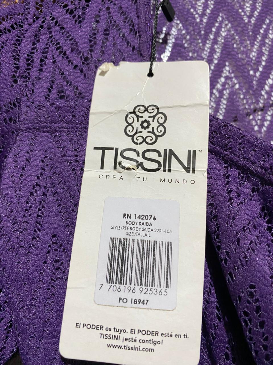 TISSINI |L| BUST 13| B10| WOMEN'S DEEP PURPLE LACE LONG SLEEVE BODYSUIT