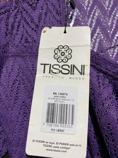 TISSINI |L| BUST 13| B10| WOMEN'S DEEP PURPLE LACE LONG SLEEVE BODYSUIT