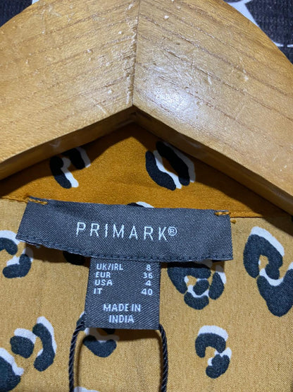 PRIMARK |M| BUST 16| B10| WOMEN’S MUSTARD LEOPARD PRINT BUTTON-UP SHORT ROMPER