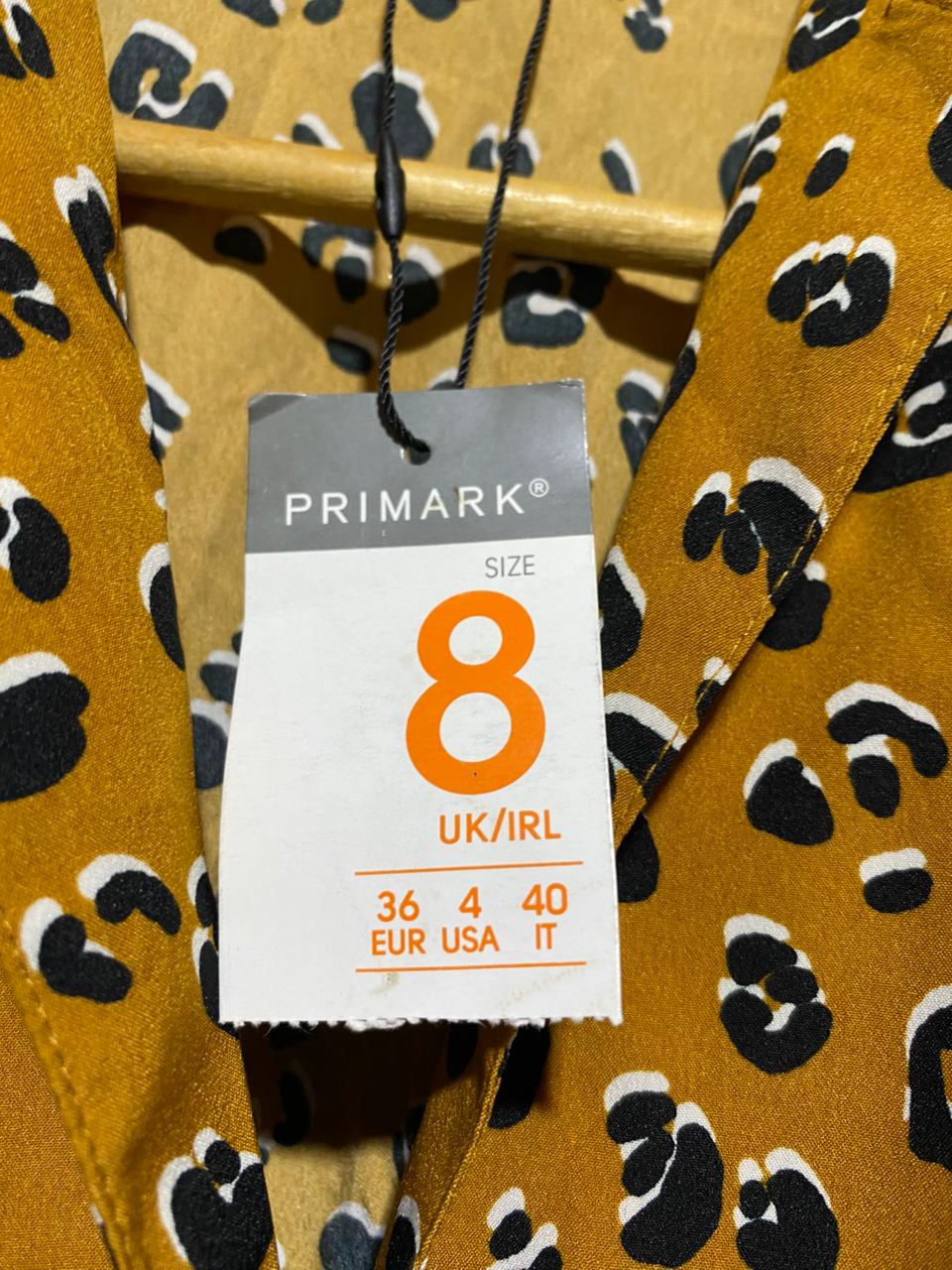 PRIMARK |M| BUST 16| B10| WOMEN’S MUSTARD LEOPARD PRINT BUTTON-UP SHORT ROMPER