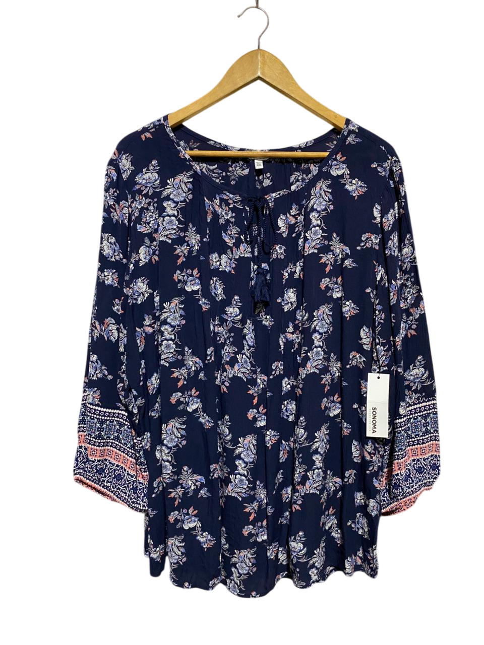 SONOMA | XXL| BUST 28| B 11|  GOODS FOR LIFE NAVY FLORAL BOHO BLOUSE