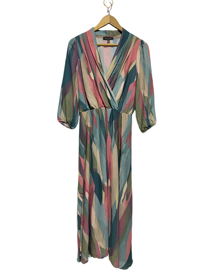 CORTEFIEL |L| BUST 20| B11| MULTICOLOR ABSTRACT PRINT SURPLICE MAXI DRESS