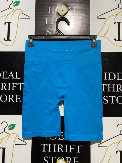 BONDS |M| WAIST 26| B11|  : VIBRANT CERULEAN BLUE SEAMLESS HIGH-RISE BIKER SHORTS