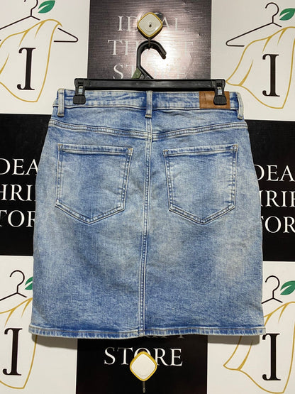 SKIRT | M| WAIST 30| B11 | VINTAGE ACID WASH DISTRESSED DENIM MINI SKIRT