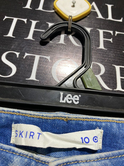 SKIRT | M| WAIST 30| B11 | VINTAGE ACID WASH DISTRESSED DENIM MINI SKIRT